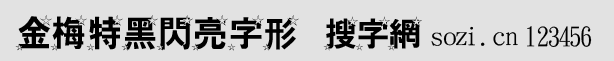 金梅特黑闪亮字形