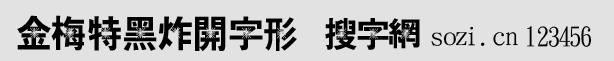 金梅特黑炸开字形