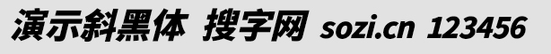 演示斜黑体