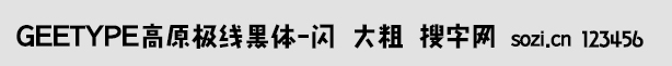 GEETYPE高原极线黑体-闪 大粗