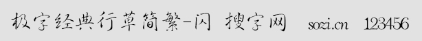 极字经典行草简繁-闪