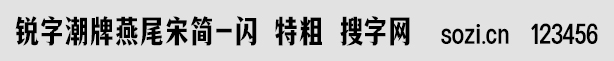 锐字潮牌燕尾宋简-闪 特粗